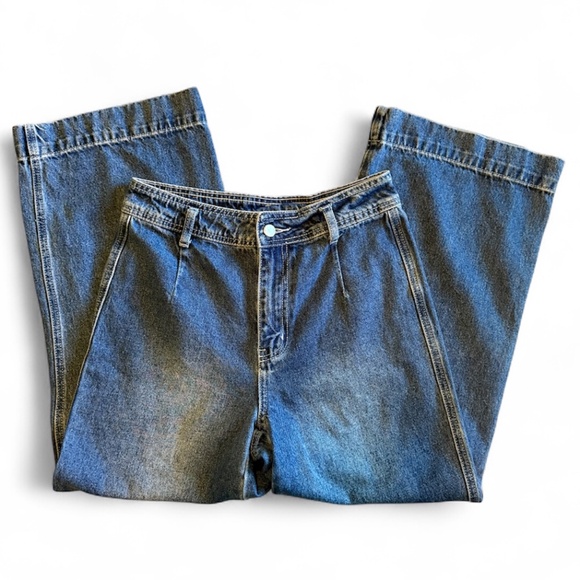 Miou Muse High Rise Cropped Wide Leg Jeans Style P2505 Size Medium 28 - Picture 1 of 14